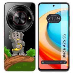 Funda Silicona Transparente para Zte Blade A75 5G diseño Mono Dibujos