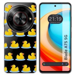 Funda Silicona Transparente para Zte Blade A75 5G diseño Pato Dibujos