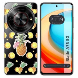 Funda Silicona Transparente para Zte Blade A75 5G diseño Piña Dibujos