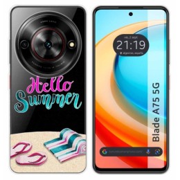 Funda Silicona Transparente para Zte Blade A75 5G diseño Summer Dibujos