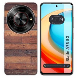 Funda Silicona para Zte Blade A75 5G diseño Madera 03 Dibujos
