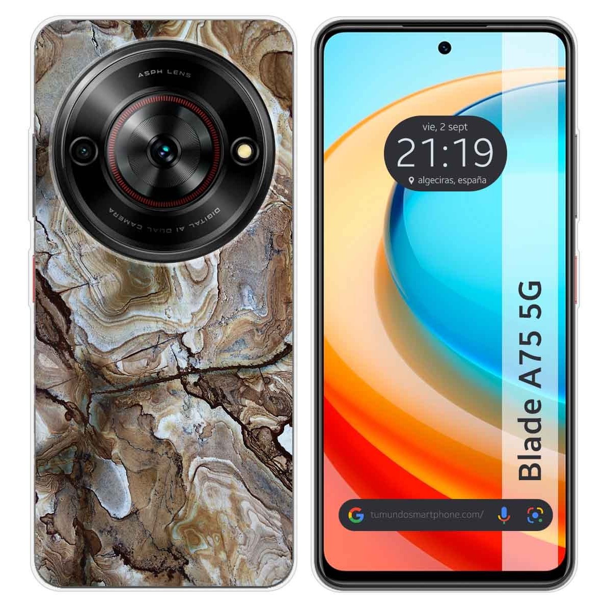 Funda Silicona para Zte Blade A75 5G diseño Mármol 14 Dibujos