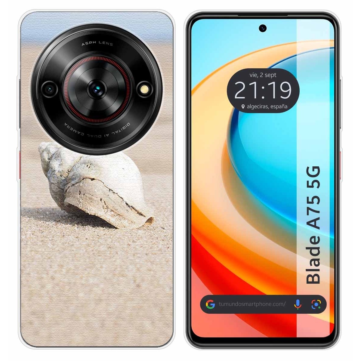 Funda Silicona para Zte Blade A75 5G diseño Concha Dibujos