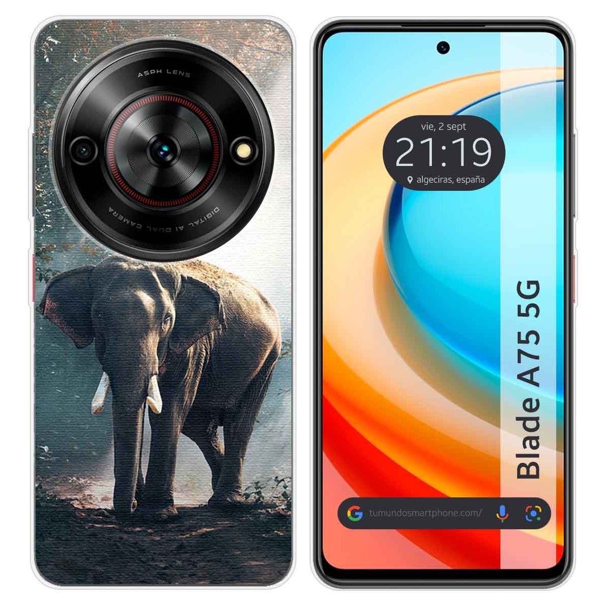 Funda Silicona para Zte Blade A75 5G diseño Elefante Dibujos
