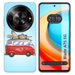 Funda Silicona para Zte Blade A75 5G diseño Furgoneta Dibujos