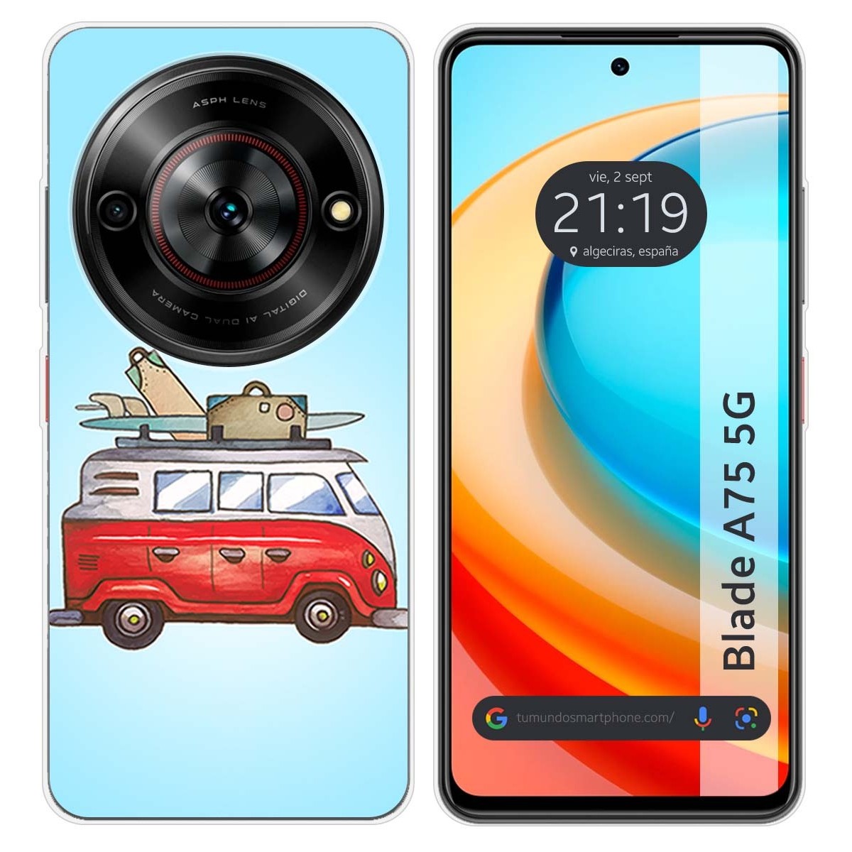 Funda Silicona para Zte Blade A75 5G diseño Furgoneta Dibujos