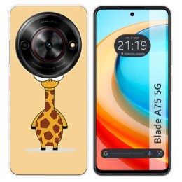 Funda Silicona para Zte Blade A75 5G diseño Jirafa Dibujos