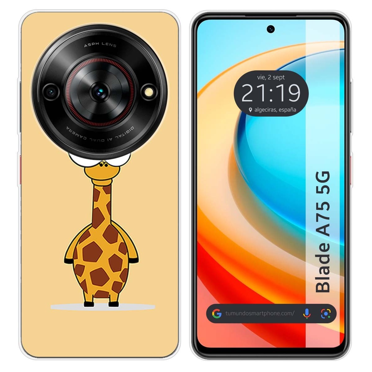 Funda Silicona para Zte Blade A75 5G diseño Jirafa Dibujos