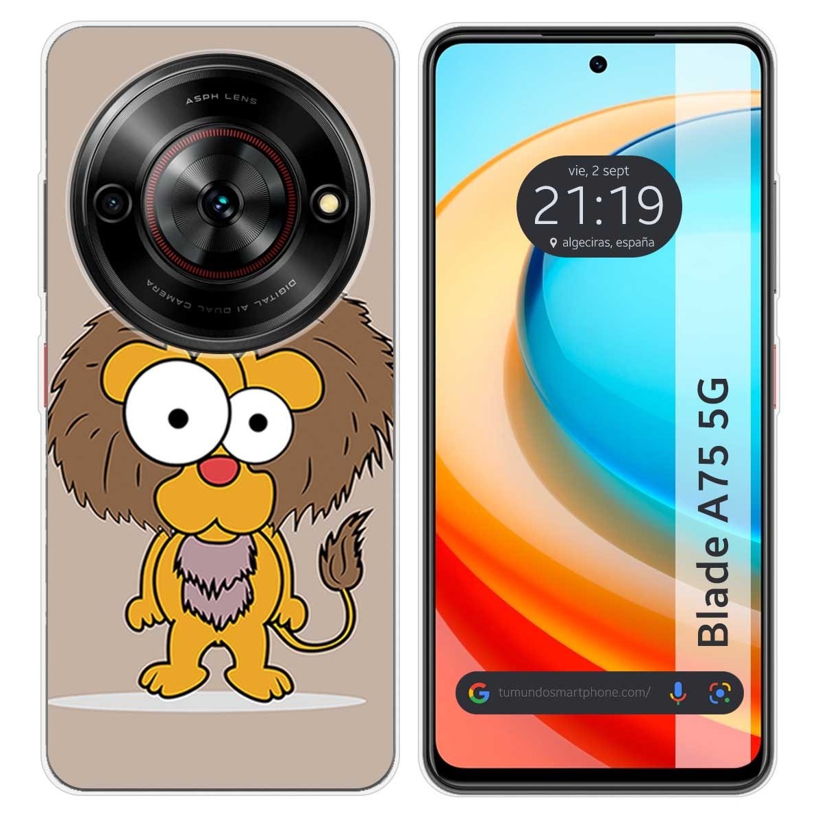 Funda Silicona para Zte Blade A75 5G diseño Leon Dibujos