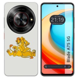 Funda Silicona para Zte Blade A75 5G diseño Leones Dibujos