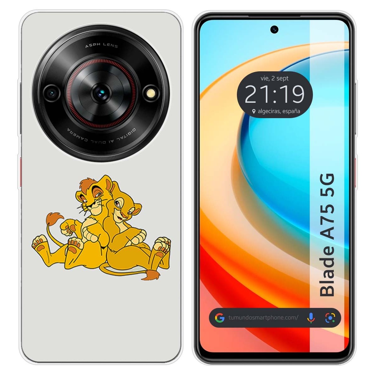 Funda Silicona para Zte Blade A75 5G diseño Leones Dibujos