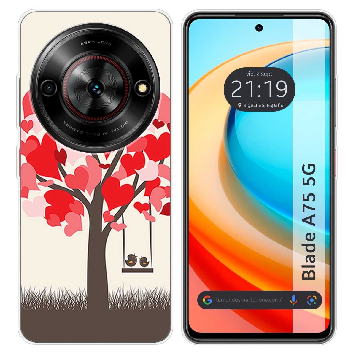 Funda Silicona para Zte Blade A75 5G diseño Pajaritos Dibujos