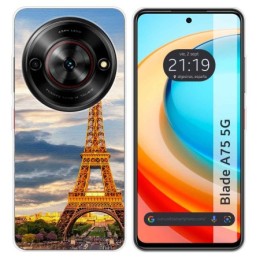 Funda Silicona para Zte Blade A75 5G diseño Paris Dibujos