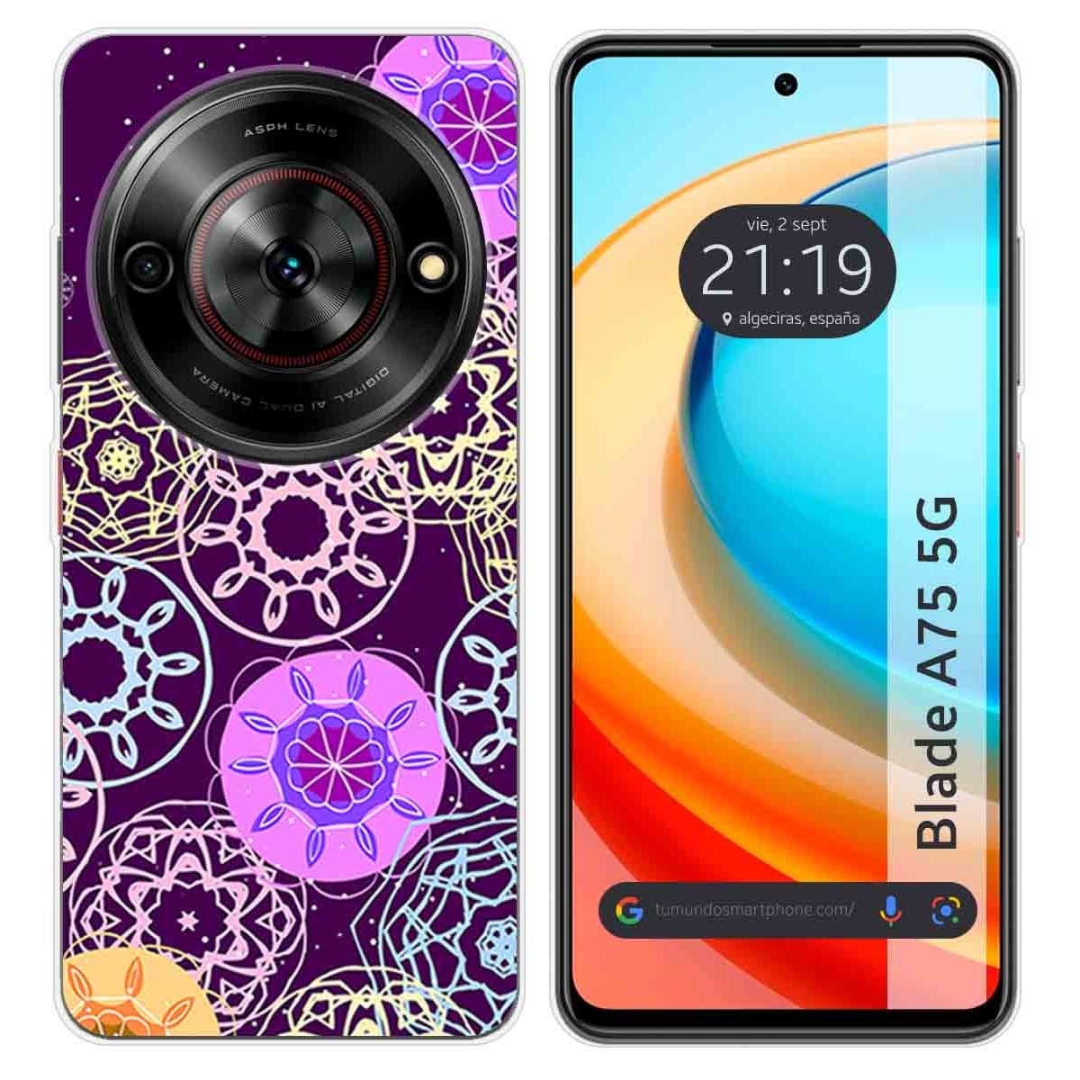 Funda Silicona para Zte Blade A75 5G diseño Radial Dibujos