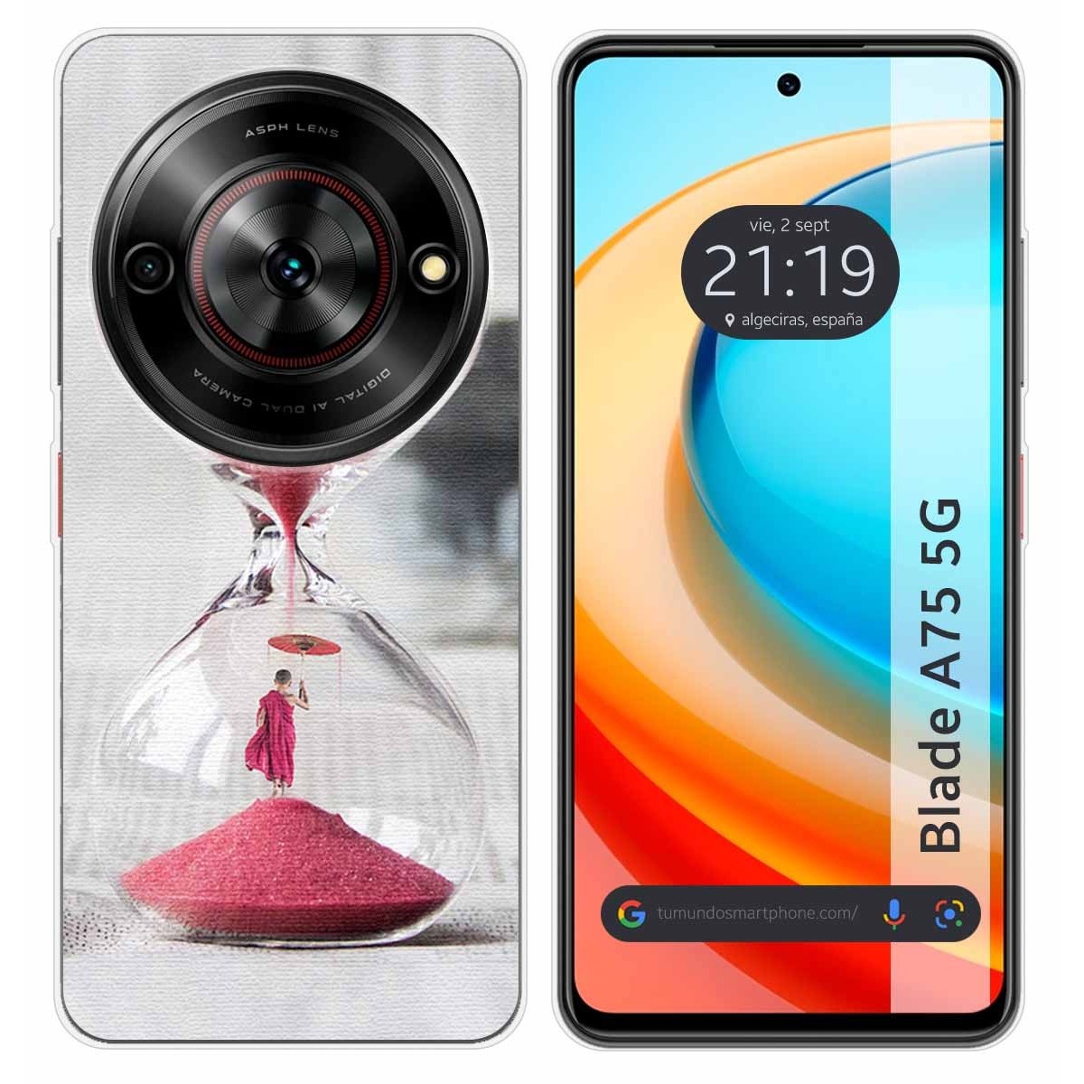 Funda Silicona para Zte Blade A75 5G diseño Reloj Dibujos