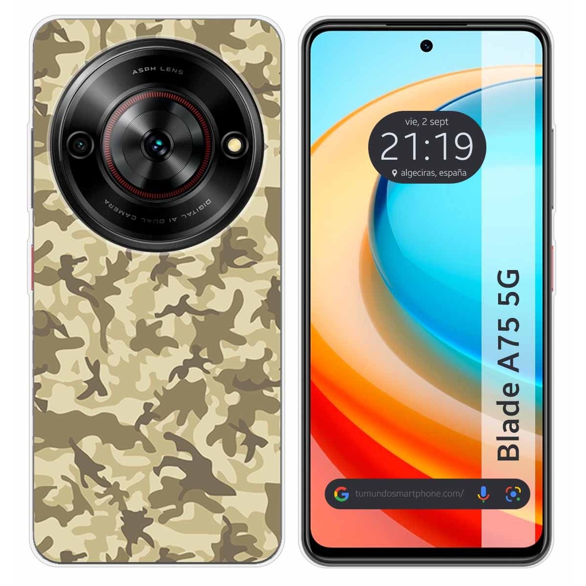 Funda Silicona para Zte Blade A75 5G diseño Sand Camuflaje Dibujos