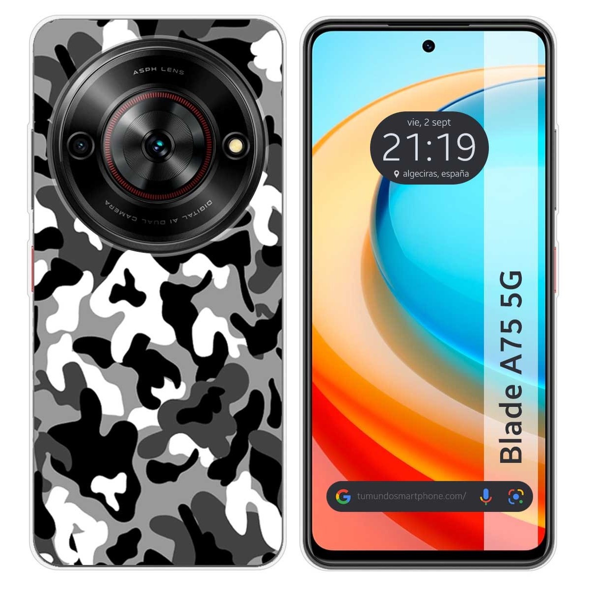 Funda Silicona para Zte Blade A75 5G diseño Snow Camuflaje Dibujos