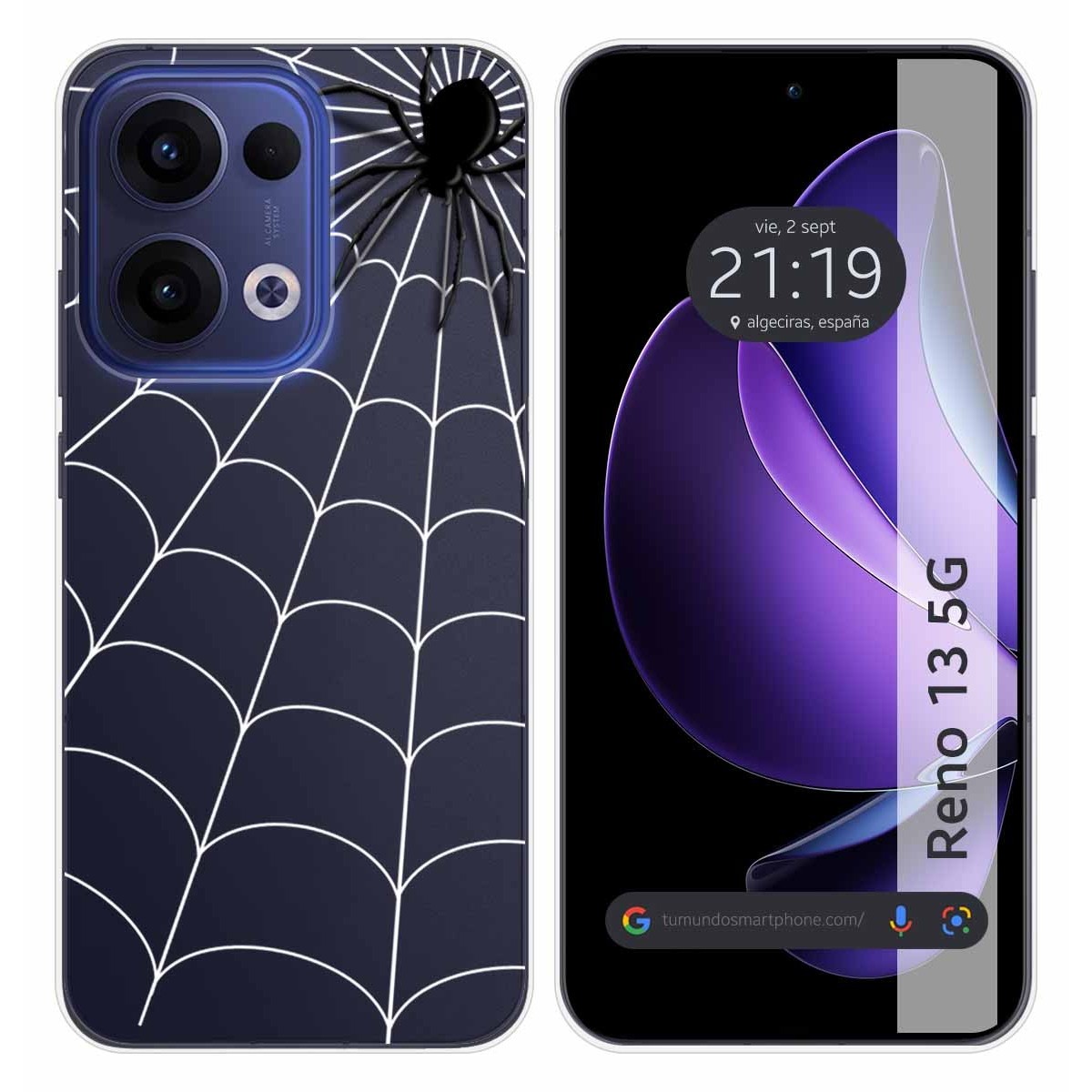 Funda Silicona Transparente para Oppo Reno 13 5G diseño Araña Dibujos
