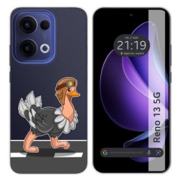 Funda Silicona Transparente para Oppo Reno 13 5G diseño Avestruz Dibujos