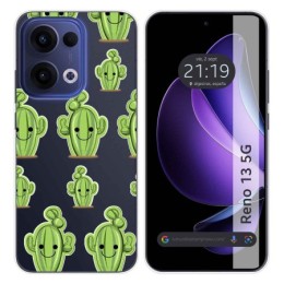 Funda Silicona Transparente para Oppo Reno 13 5G diseño Cactus Dibujos