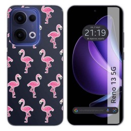 Funda Silicona Transparente para Oppo Reno 13 5G diseño Flamenco Dibujos