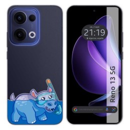 Funda Silicona Transparente para Oppo Reno 13 5G diseño Hipo Dibujos