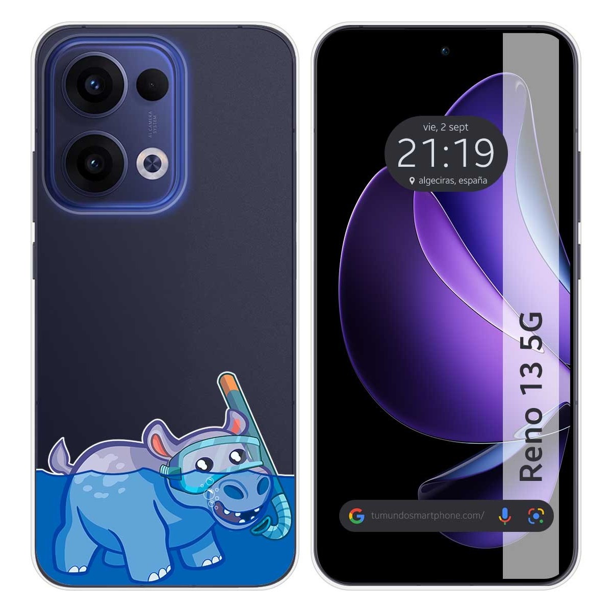 Funda Silicona Transparente para Oppo Reno 13 5G diseño Hipo Dibujos