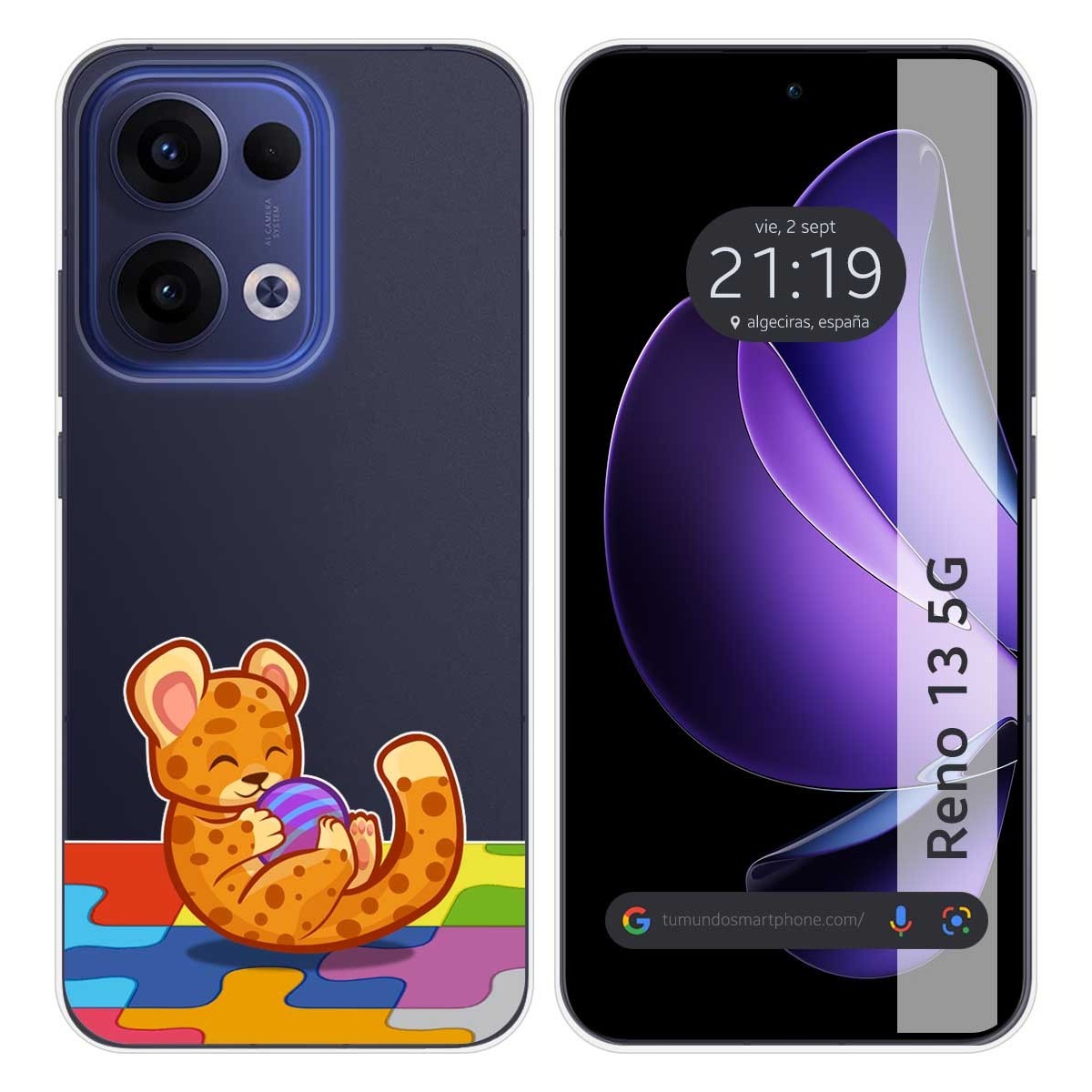 Funda Silicona Transparente para Oppo Reno 13 5G diseño Leopardo Dibujos