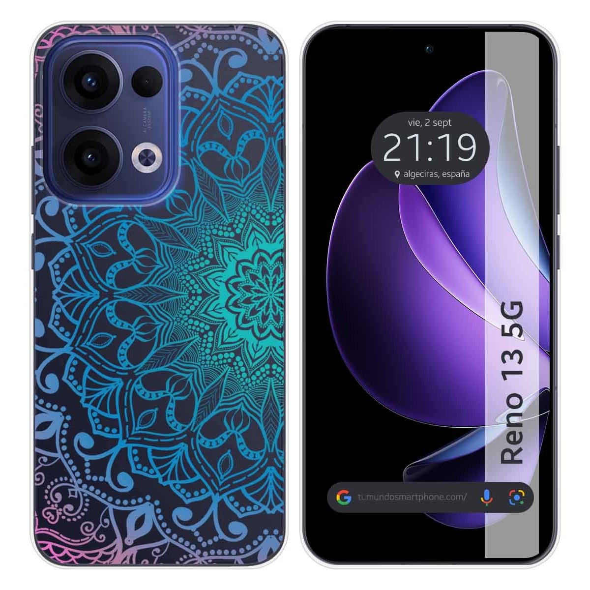 Funda Silicona Transparente para Oppo Reno 13 5G diseño Mandala Dibujos