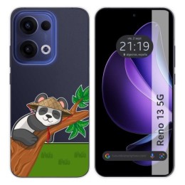 Funda Silicona Transparente para Oppo Reno 13 5G diseño Panda Dibujos