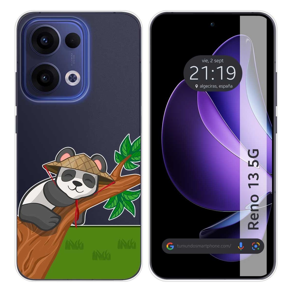 Funda Silicona Transparente para Oppo Reno 13 5G diseño Panda Dibujos