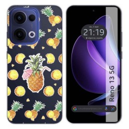 Funda Silicona Transparente para Oppo Reno 13 5G diseño Piña Dibujos