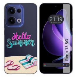 Funda Silicona Transparente para Oppo Reno 13 5G diseño Summer Dibujos