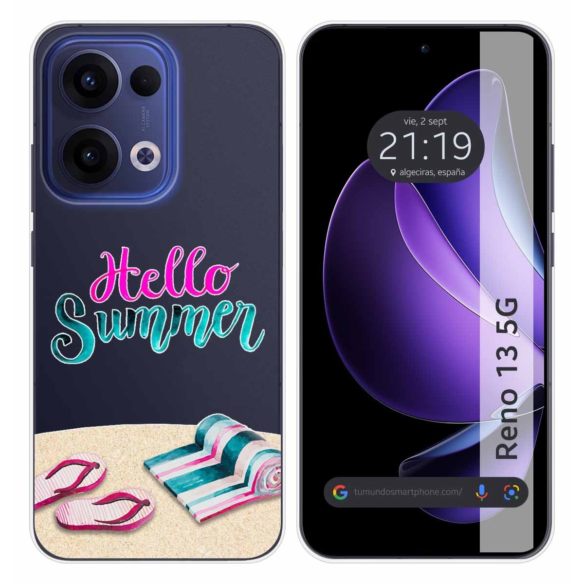Funda Silicona Transparente para Oppo Reno 13 5G diseño Summer Dibujos