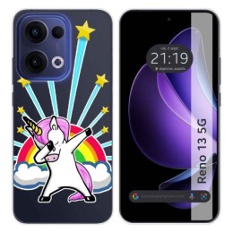 Funda Silicona Transparente para Oppo Reno 13 5G diseño Unicornio Dibujos
