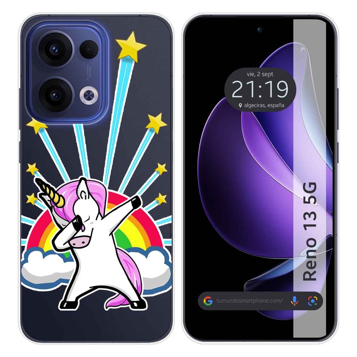 Funda Silicona Transparente para Oppo Reno 13 5G diseño Unicornio Dibujos