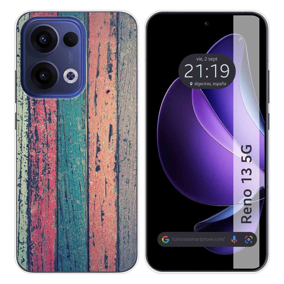 Funda Silicona para Oppo Reno 13 5G diseño Madera 10 Dibujos
