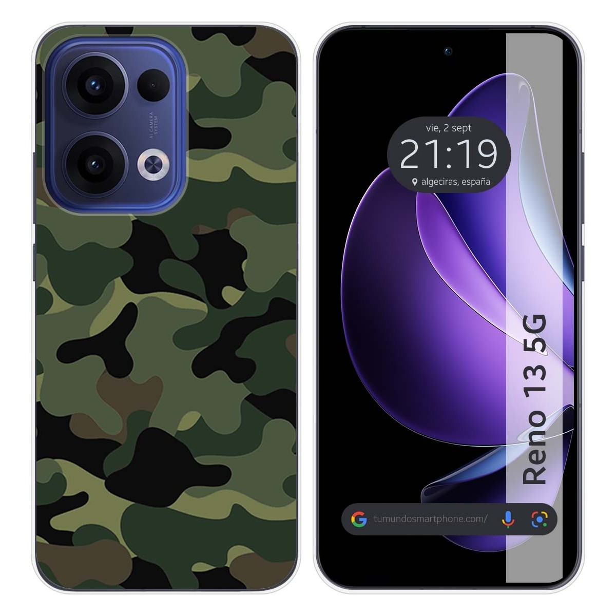 Funda Silicona para Oppo Reno 13 5G diseño Camuflaje Dibujos