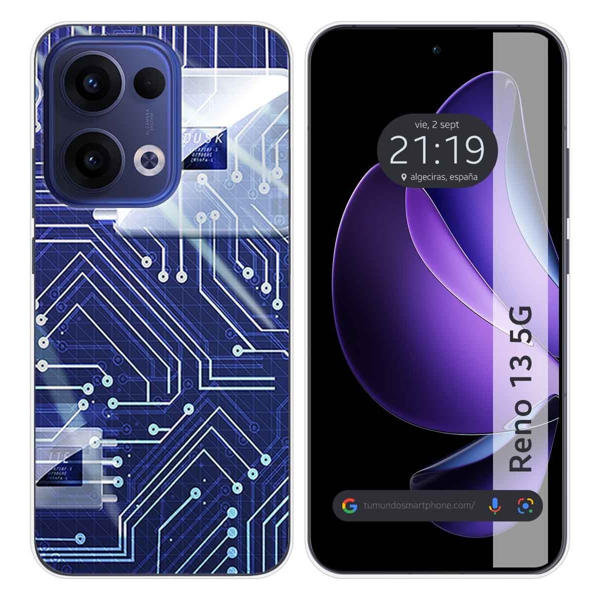 Funda Silicona para Oppo Reno 13 5G diseño Circuito Dibujos