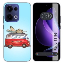 Funda Silicona para Oppo Reno 13 5G diseño Furgoneta Dibujos
