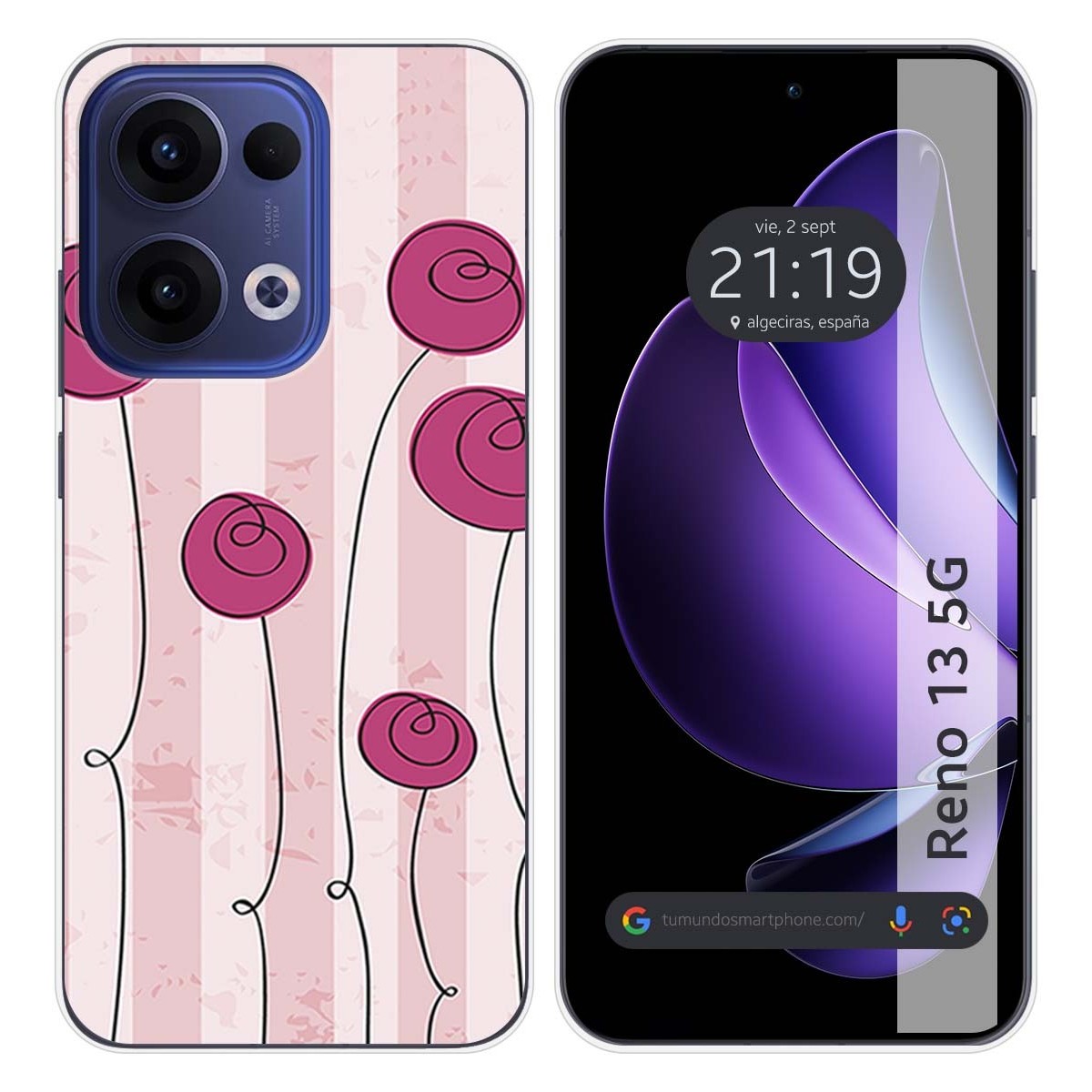 Funda Silicona para Oppo Reno 13 5G diseño Flores Vintage Dibujos
