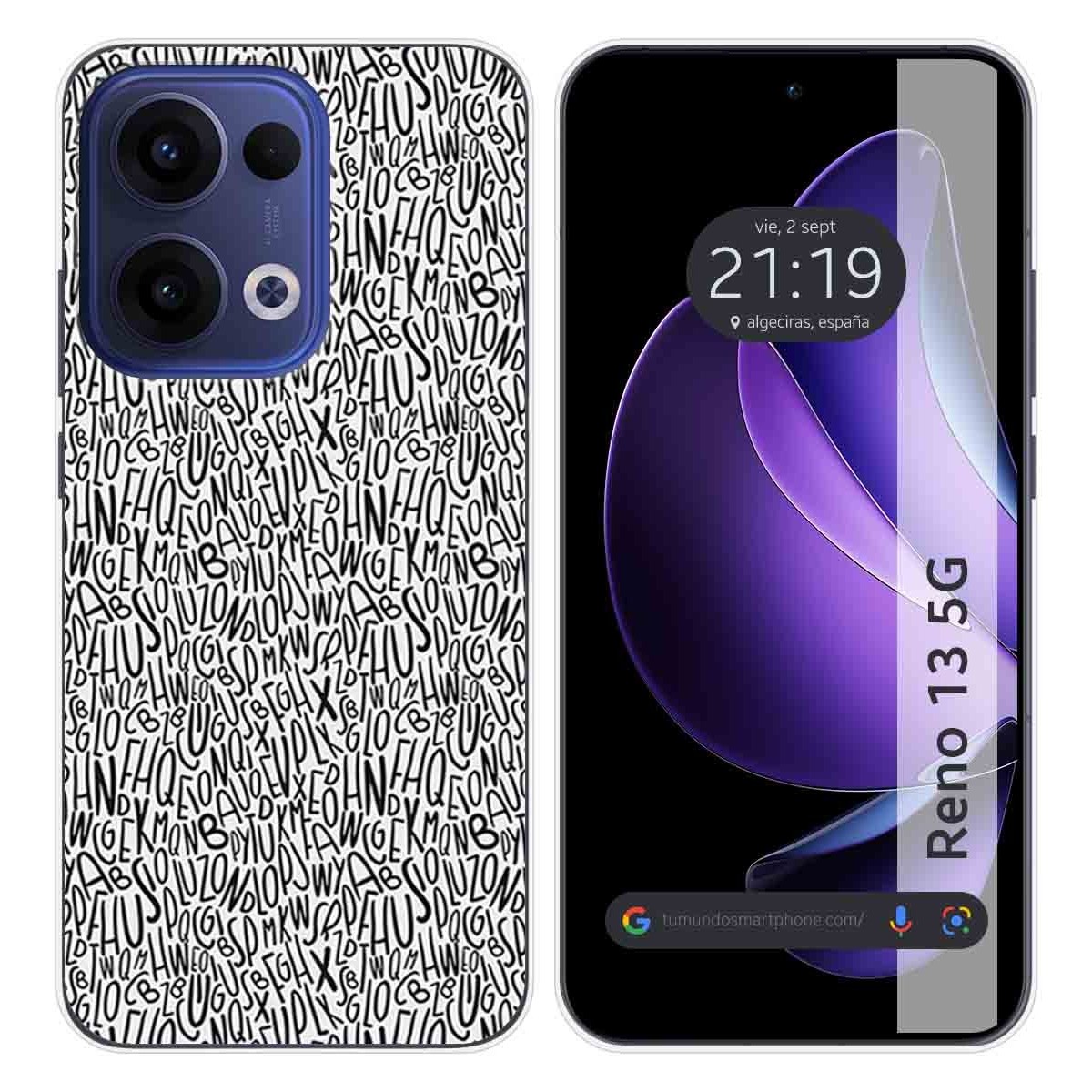 Funda Silicona para Oppo Reno 13 5G diseño Letras Dibujos