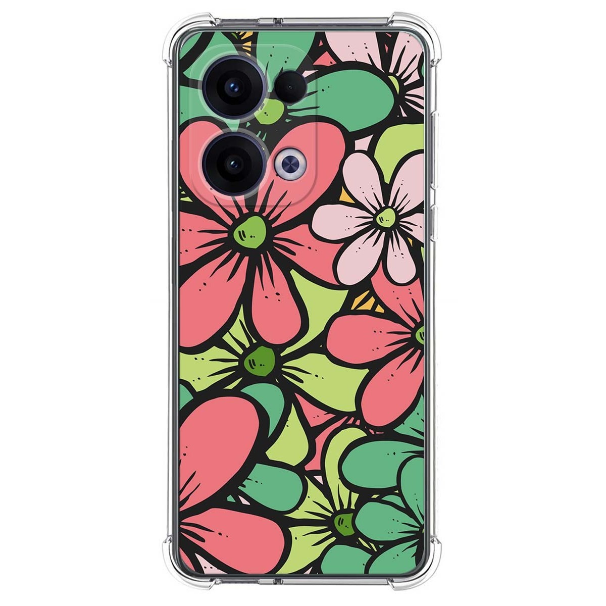 Funda Silicona Antigolpes para Oppo Reno 13 5G diseño Flores 02 Dibujos