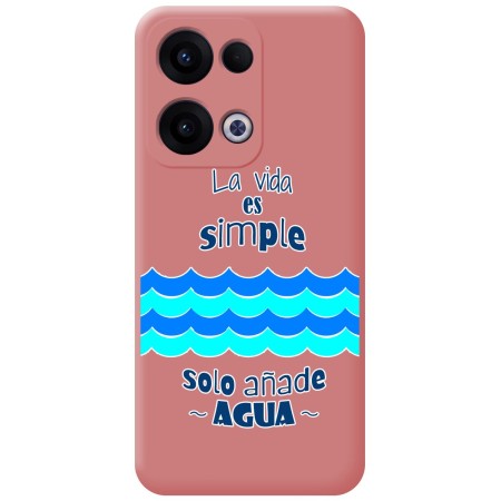 Funda Silicona Líquida Rosa para Oppo Reno 13 5G diseño Agua Dibujos
