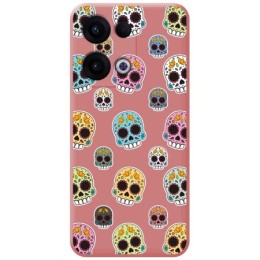 Funda Silicona Líquida Rosa para Oppo Reno 13 5G diseño Catrina Dibujos