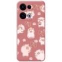 Funda Silicona Líquida Rosa para Oppo Reno 13 5G diseño Cerdos Dibujos