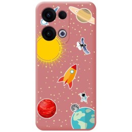 Funda Silicona Líquida Rosa para Oppo Reno 13 5G diseño Espacio Dibujos