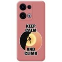 Funda Silicona Líquida Rosa para Oppo Reno 13 5G diseño Hombre Escalada Dibujos