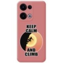 Funda Silicona Líquida Rosa para Oppo Reno 13 5G diseño Mujer Escalada Dibujos