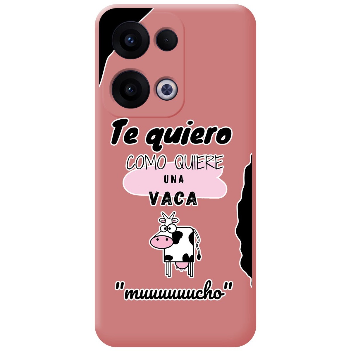 Funda Silicona Líquida Rosa para Oppo Reno 13 5G diseño Vaca Dibujos